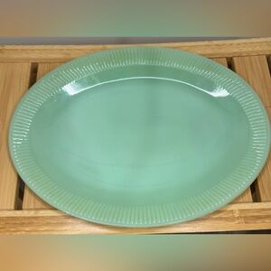VTG Jadeite Jane Ray glass oval platter dinner plate